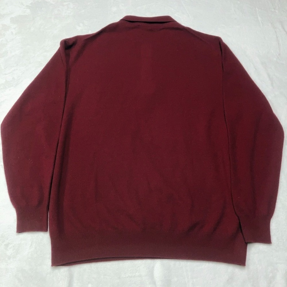 NWT Gobi Mongolian Cashmere Polo Sweater Shirt Men's 4XL Burgundy Wine Red - Picture 5 of 6